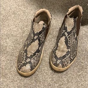 Snake Print Platform Sneakers